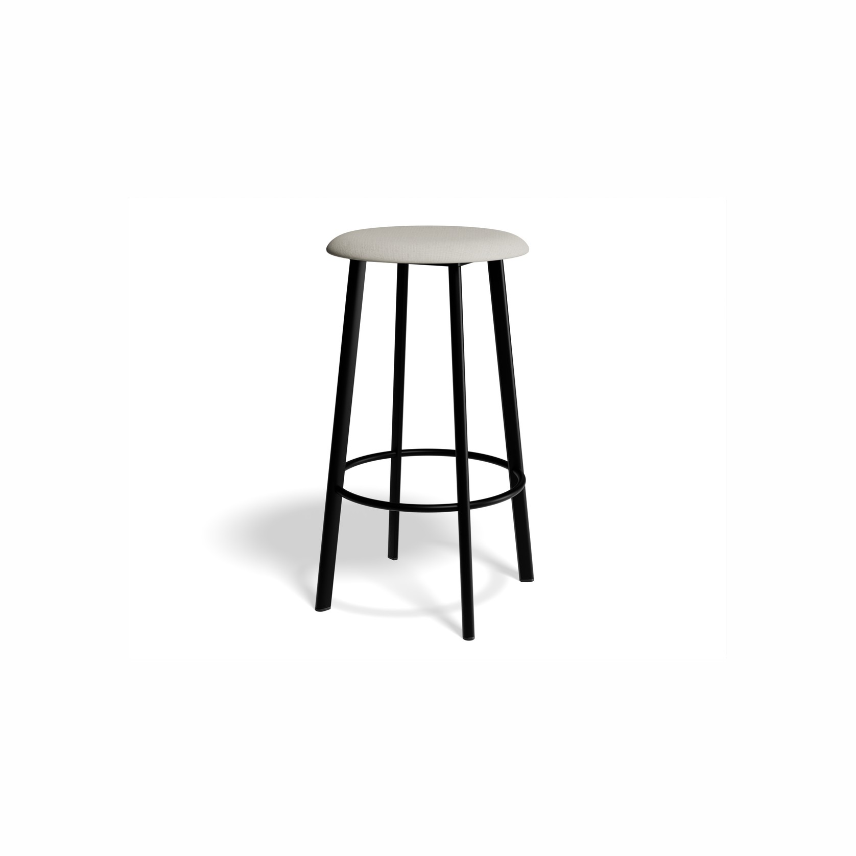 Atlas Bar Stool - Black with Fabric Pad Options gallery detail image