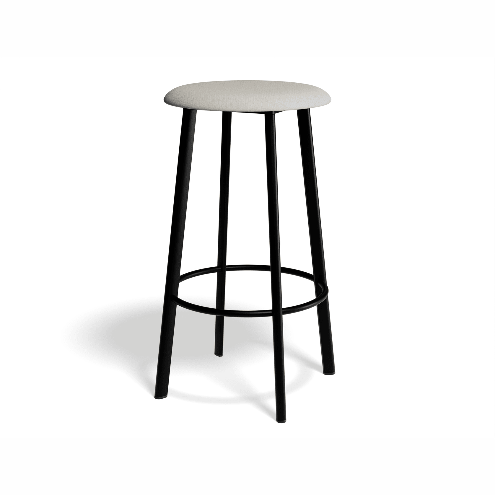 Atlas Bar Stool - Black with Fabric Pad Options gallery detail image