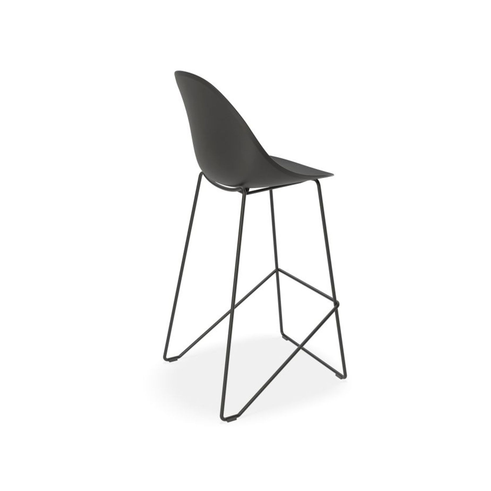 Pebble Black Stool Shell Seat - Counter Stool 75cm Seat gallery detail image