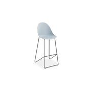 Pebble Blue Stool Shell Seat - Bar Stool 75cm Seat - White Base gallery detail image