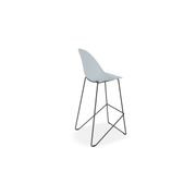 Pebble Blue Stool Shell Seat - Counter Stool 65cm Seat - White Base gallery detail image