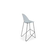 Pebble Blue Stool Shell Seat - Bar Stool 75cm Seat - White Base gallery detail image