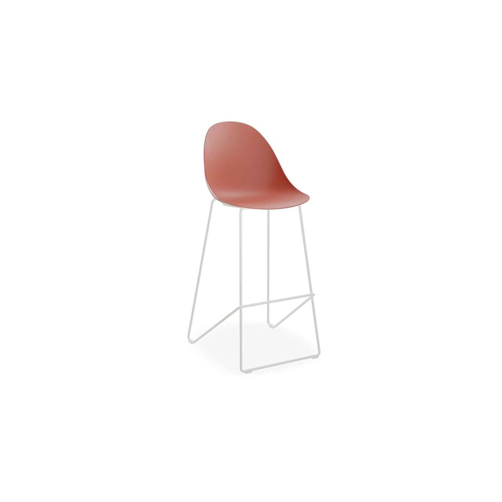 Pebble Coral Stool Shell Seat - Counter Stool 65cm Seat - Black Base gallery detail image