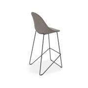 Pebble Fabric Grey Upholstered Stool - Counter Stool 65cm Seat Height - White Base gallery detail image