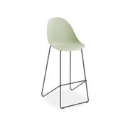 Pebble Mint Green Stool Shell Seat - Bar Stool 75cm Seat - White Base gallery detail image
