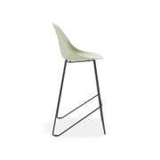 Pebble Mint Green Stool Shell Seat - Bar Stool 75cm Seat - White Base gallery detail image