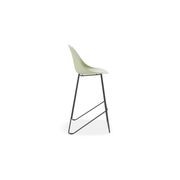 Pebble Mint Green Stool Shell Seat - Bar Stool 75cm Seat - White Base gallery detail image