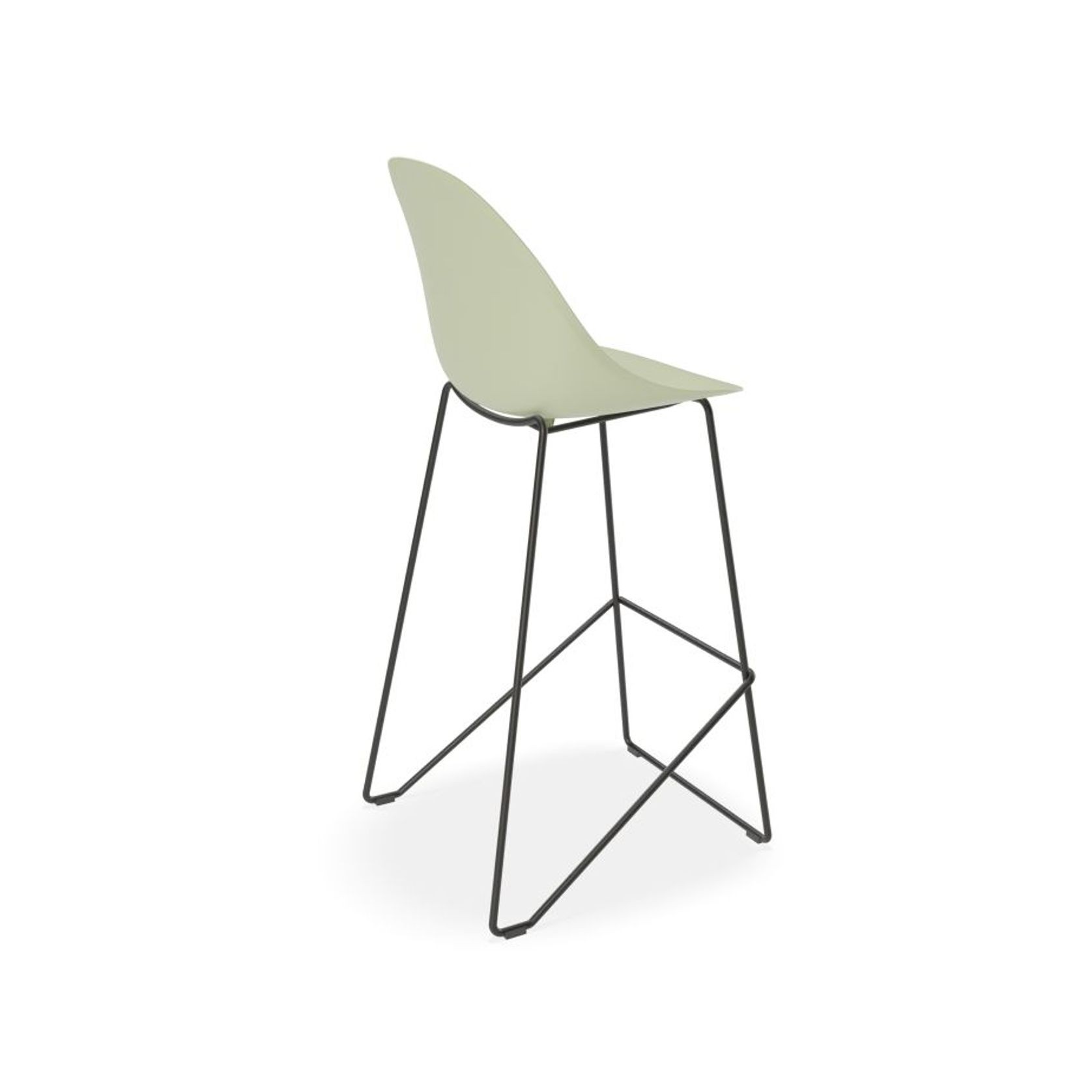 Pebble Mint Green Stool Shell Seat - Counter Stool 65cm Seat - White Base gallery detail image