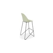 Pebble Mint Green Stool Shell Seat - Bar Stool 75cm Seat - White Base gallery detail image