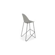 Pebble Grey Stool Shell Seat - Bar Stool 76cm Seat Height - White Frame gallery detail image