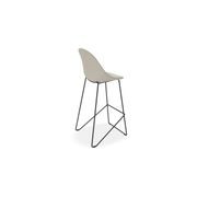 Pebble Fabric Light Grey Upholstered Stool - Counter Stool 65cm Seat - White Frame gallery detail image