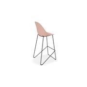 Pebble Soft Pink Stool Shell Seat - Counter Stool 66cm Seat Height - White Frame gallery detail image