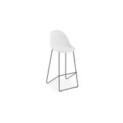 Pebble White Stool Shell Seat - Counter Stool 65cm Seat Height - White Frame gallery detail image