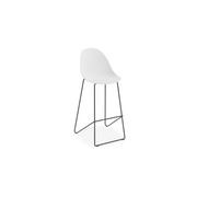 Pebble White Stool Shell Seat - Counter Stool 65cm Seat Height - Black Frame gallery detail image