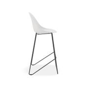 Pebble White Stool Shell Seat - Counter Stool 65cm Seat Height - White Frame gallery detail image