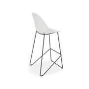 Pebble White Stool Shell Seat - Counter Stool 65cm Seat Height - White Frame gallery detail image