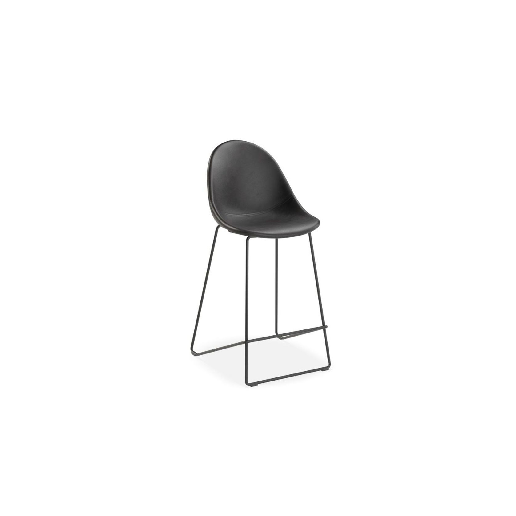 Pebble Stool Black Upholstered Vintage Seat gallery detail image