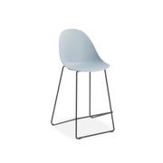 Pebble Blue Stool Shell Seat - Counter Stool 65cm Seat - Black Base gallery detail image