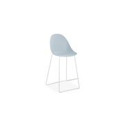 Pebble Blue Stool Shell Seat - Counter Stool 65cm Seat - Black Base gallery detail image