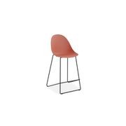 Pebble Coral Stool Shell Seat - Counter Stool 65cm Seat - Black Base gallery detail image