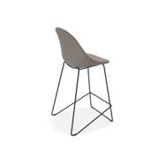 Pebble Fabric Grey Upholstered Stool -75cm Seat Height gallery detail image