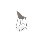 Pebble Fabric Grey Upholstered Stool - Counter Stool 65cm Seat Height - Black Base gallery detail image