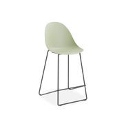 Pebble Mint Green Stool Shell Seat - Bar Stool 75cm Seat - White Base gallery detail image