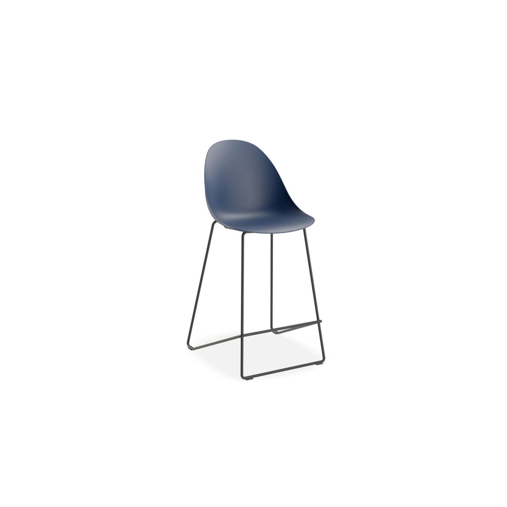 Pebble Navy Stool Shell Seat - Bar Stool 76cm Seat Height - White Frame gallery detail image