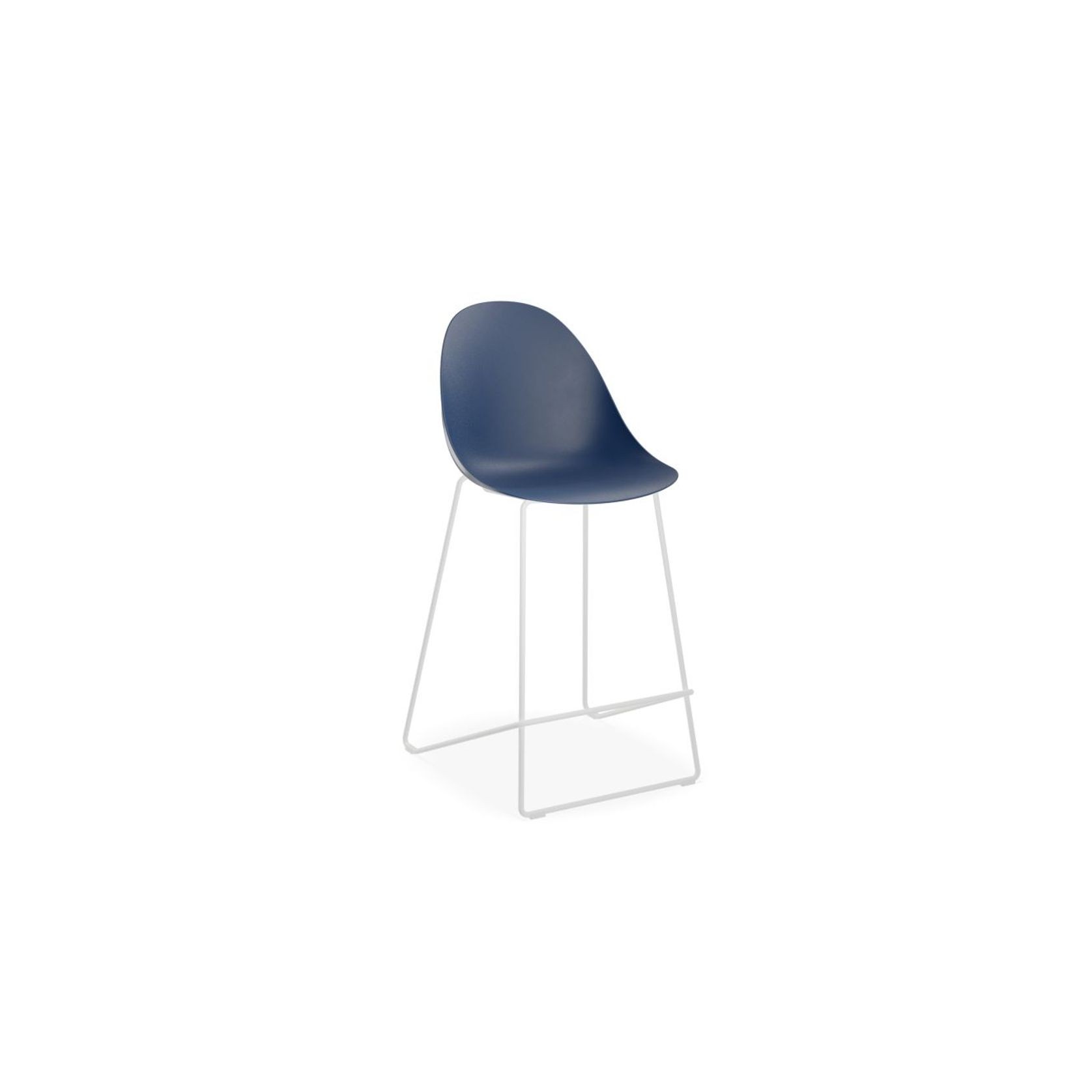 Pebble Navy Stool Shell Seat - Counter Stool 66cm Seat Height - White Frame gallery detail image