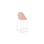 Pebble Soft Pink Stool Shell Seat - Bar Stool 76cm Seat Height - Black Frame gallery detail image