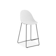Pebble White Stool Shell Seat - Counter Stool 65cm Seat Height - White Frame gallery detail image