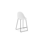 Pebble White Stool Shell Seat - Counter Stool 65cm Seat Height - White Frame gallery detail image
