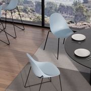 Pebble Blue Stool Shell Seat - Bar Stool 75cm Seat - White Base gallery detail image