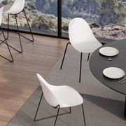 Pebble White Stool Shell Seat - Counter Stool 65cm Seat Height - White Frame gallery detail image