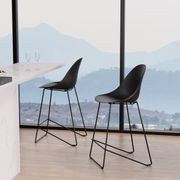 Pebble Black Stool Shell Seat - Counter Stool 75cm Seat gallery detail image