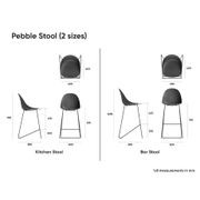Pebble White Stool Shell Seat - Counter Stool 65cm Seat Height - Black Frame gallery detail image