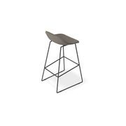 Pop Stool with Black Frame and Fabric Grey Seat gallery detail image