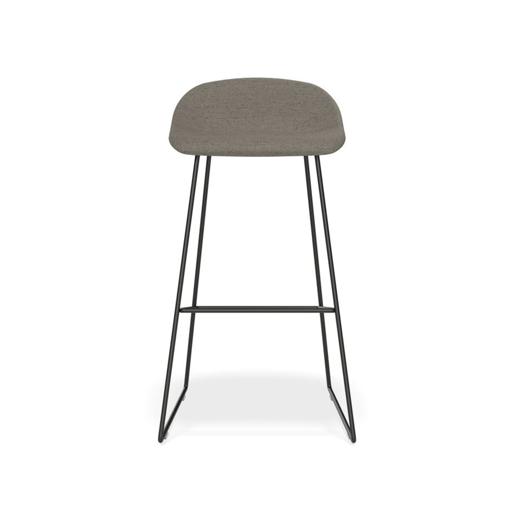 Pop Stool with Black Frame and Fabric Grey Seat gallery detail image