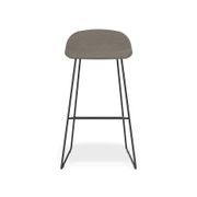 Pop Stool with Black Frame and Fabric Grey Seat gallery detail image