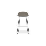 Pop Stool with Black Frame and Fabric Grey Seat gallery detail image