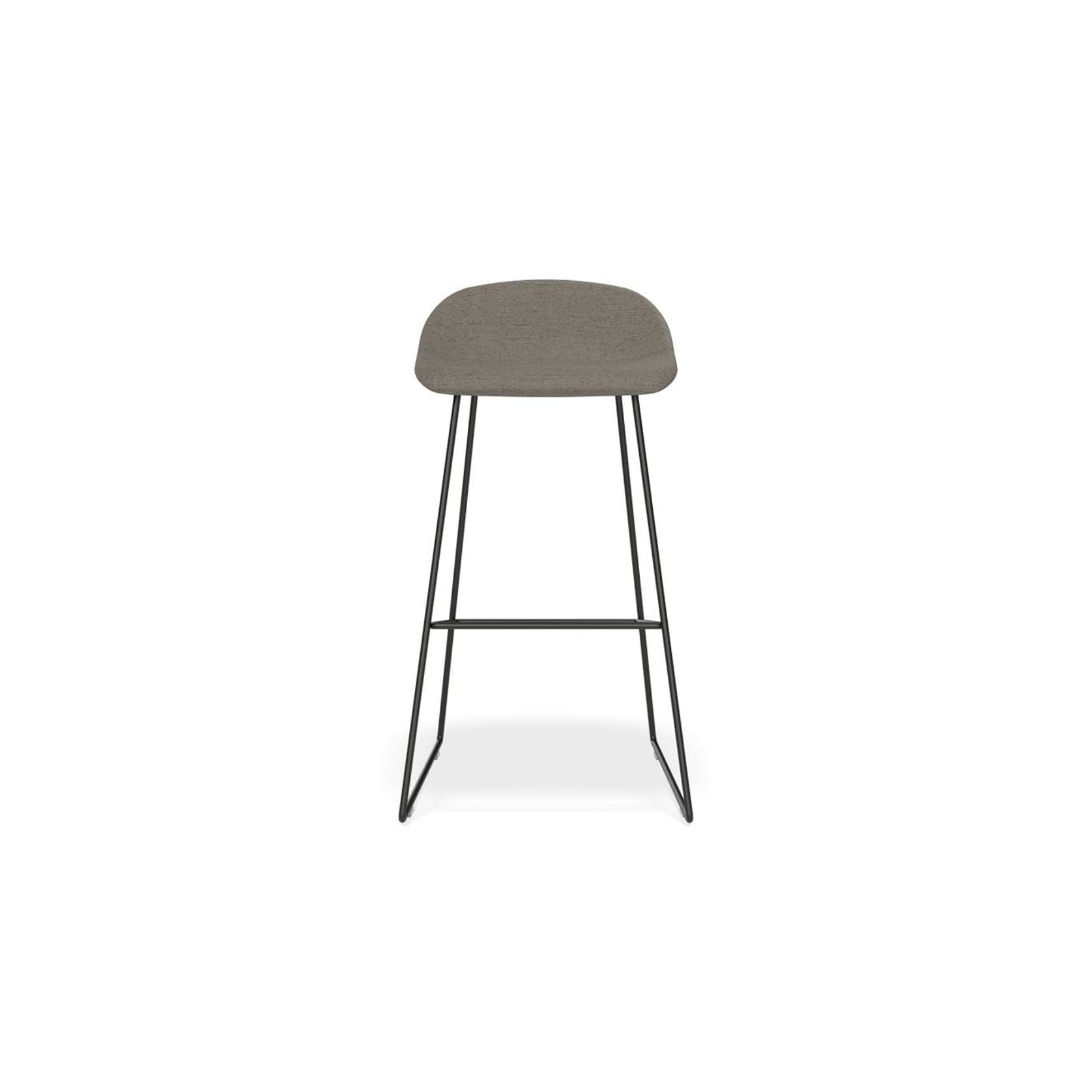 Pop Stool with Black Frame and Fabric Grey Seat gallery detail image