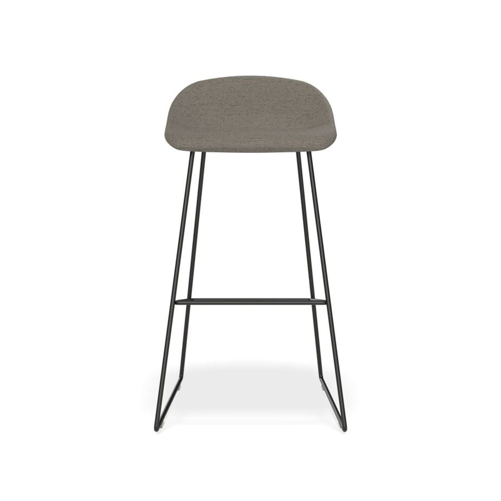 Pop Stool with Black Frame and Fabric Grey Seat gallery detail image