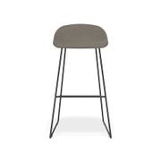 Pop Stool with Black Frame and Fabric Grey Seat gallery detail image