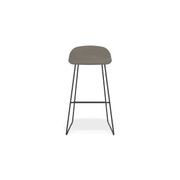 Pop Stool with Black Frame and Fabric Grey Seat gallery detail image