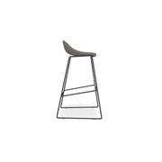 Pop Stool with Black Frame and Fabric Grey Seat gallery detail image