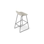 Pop Stool with Black Frame and Fabric Light Grey Seat gallery detail image