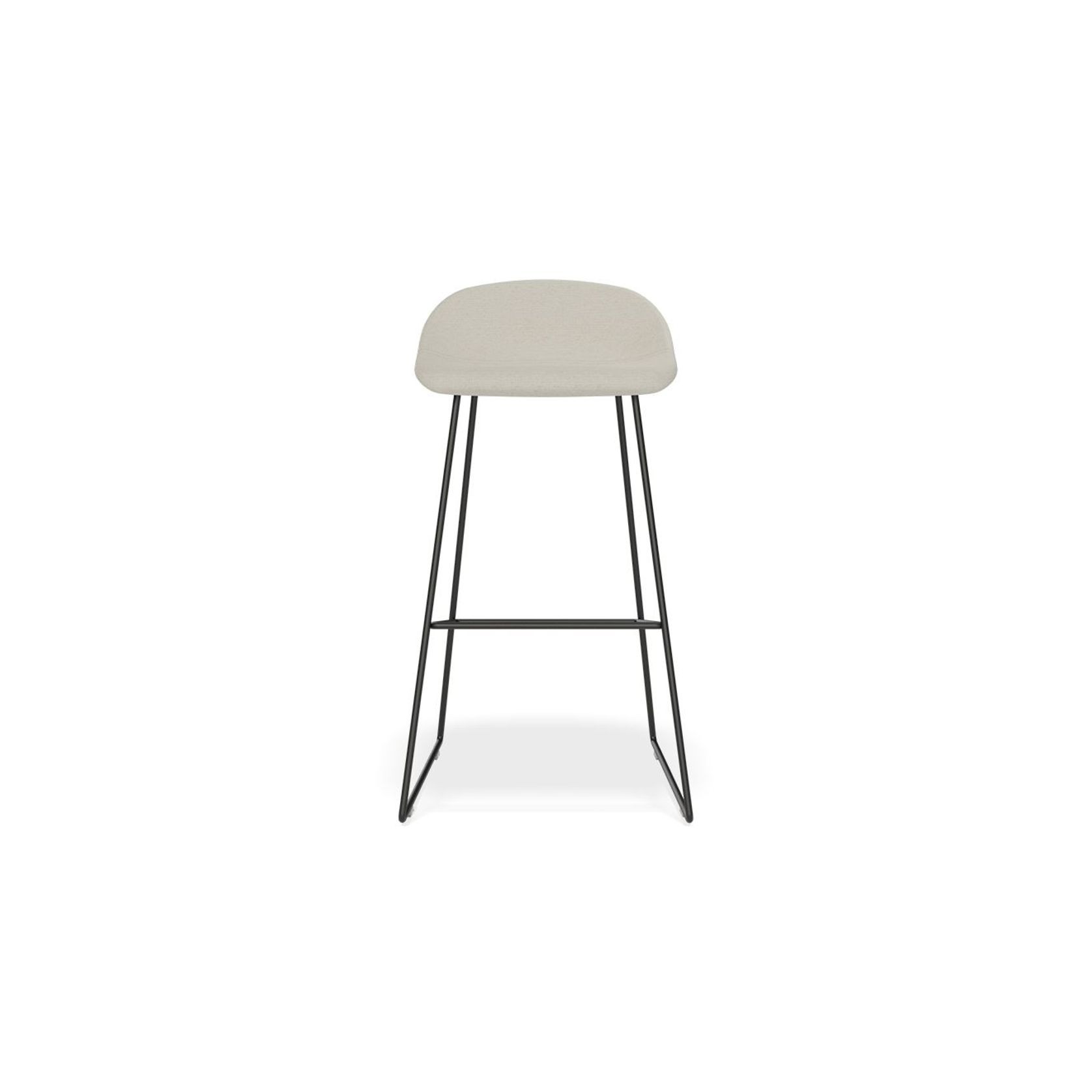 Pop Stool with Black Frame and Fabric Light Grey Seat gallery detail image