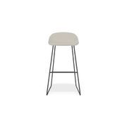 Pop Stool with Black Frame and Fabric Light Grey Seat gallery detail image
