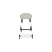 Pop Stool with Black Frame and Fabric Light Grey Seat gallery detail image