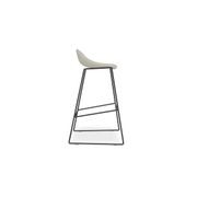 Pop Stool with Black Frame and Fabric Light Grey Seat gallery detail image